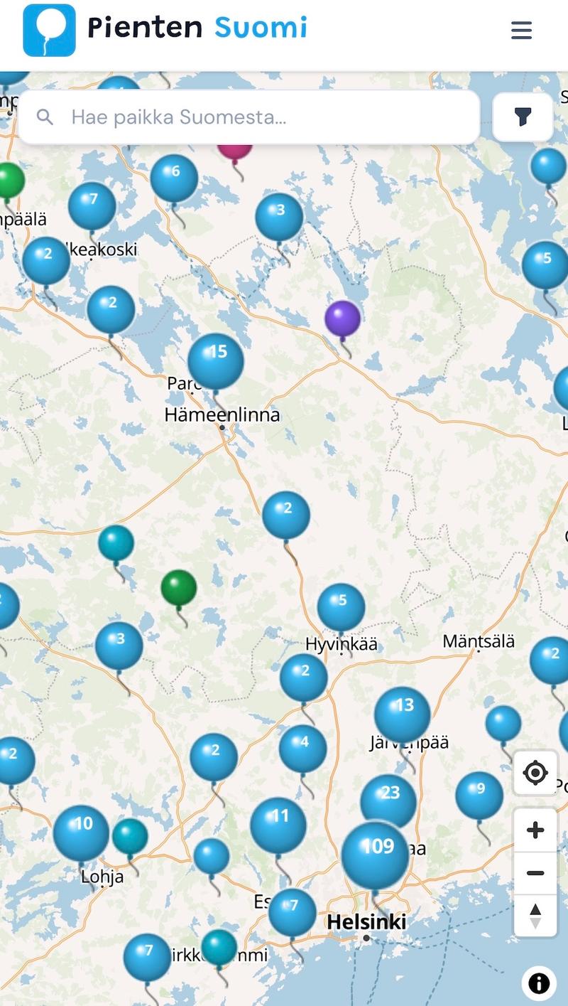 Pienten Suomen karttapalvelu vie kesälomareissulle ympäri Suomen!